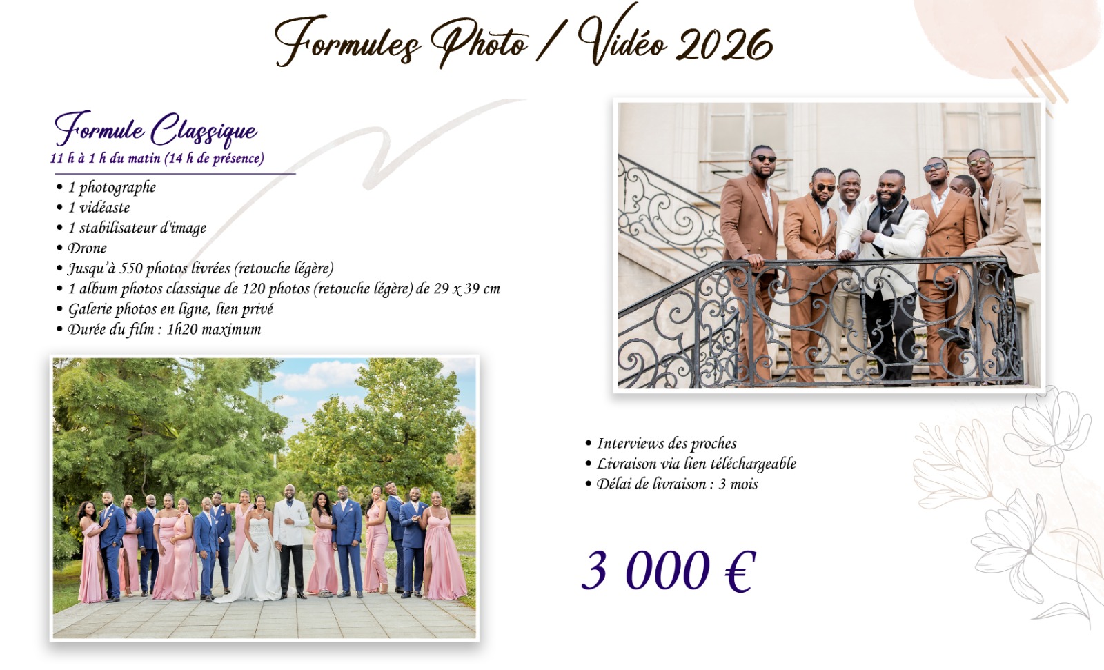 Formule classique , les marvelous wedding